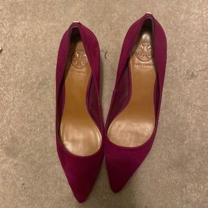 Burgundy Tory Burch. Fairly used.